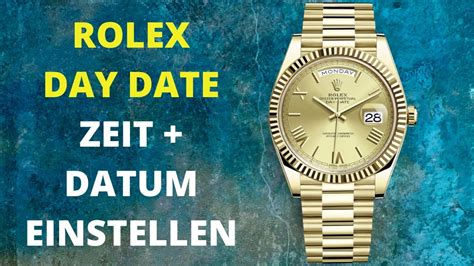 rolex day date wochentag einstellen|How to Set the Day & Date on the Role.